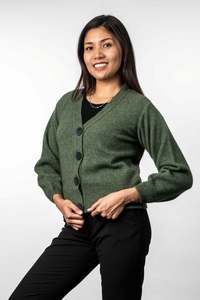 Womens Cardigans Vests: V-Neck Possum Merino Cardigan