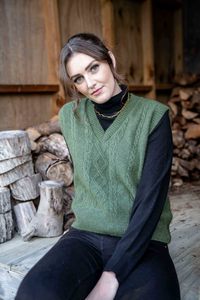 Womens Cardigans Vests: Cable Knit Possum Merino Vest