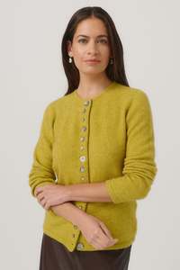 Womens Cardigans Vests: Shell Button Possum Merino Cardigan