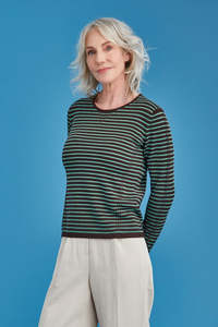 Tuck Stitch Merino Wool Stripe Jumper