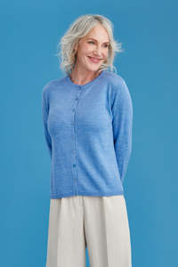Merino Wool Classic Button Cardigan - Royal Merino