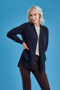 Merino Women: Open Front Long Merino Wool Cardigan