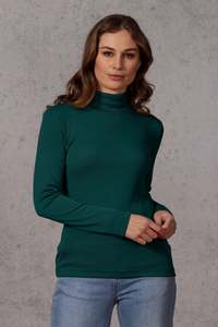 Merino Women: Polo Neck Merino Wool Top