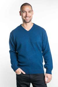Mens Jumpers: V Neck Possum Merino Jumper