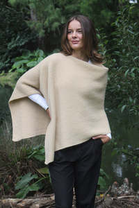 Asymmetrical Alpaca Wool Poncho