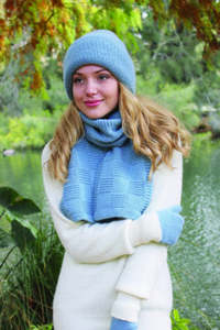 Alpaca: Grid Knit Alpaca Wool Scarf