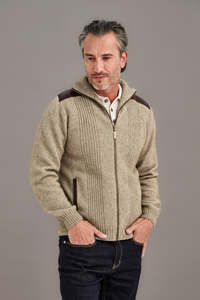 Mens Jackets: Lambskin Leather Trim Possum Merino Jacket