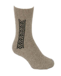 Koru Motif Possum Merino Socks