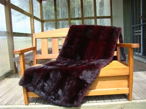 Products: Burgundy Luxurious Possum Fur Mini Throw Envirofur