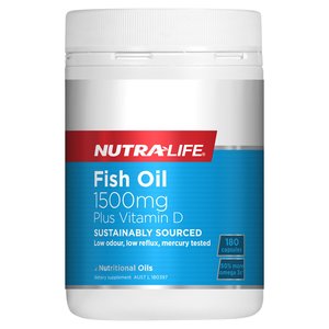 Nutra-Life Fish Oil 1500mg Plus Vitamin D 180 Caps