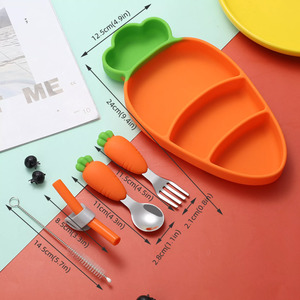 Baby Accessories: Silicone Baby Plate Set (5PCS)