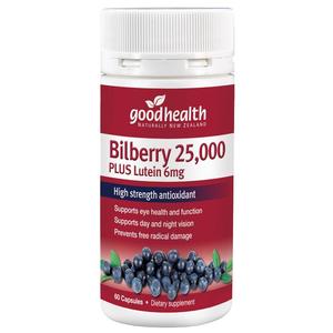 Goodhealth: Good Health Bilberry 25,000mg Plus Lutein 6mg 60 Capsules