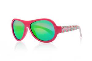 Clearance: -Clearance- Shadez Designer Aviator - Leaf Print Pink (7-12 years)