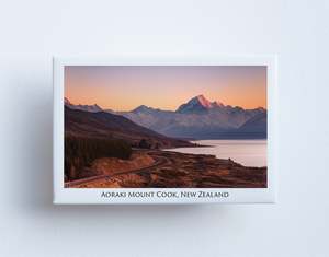 Magnet: FM0119 - Post Art Magnet - Aoraki Mount Cook and Road