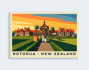 Rotorua: 778 - Post Art Postcard New Vintage - Rotorua Bath House