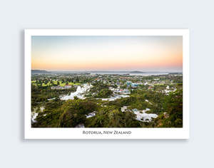 Rotorua: 595 - Post Art Postcard - Rotorua from Pohaturoa Lookout