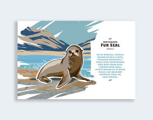 833 - Post Art Postcard New Wildlife - NZ Fur Seal Pup Kekeno