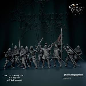 Late C14th/Early C15th Men at Arms, Two-Handed Weapons