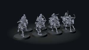 Potbelly Miniatures: Emishi horse archers, riders only, STL files