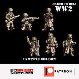 US GIs Rifles, Winter Coats