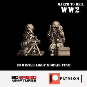 3d Breed Ww2 United States: US GIs Light Mortar, Winter Coats