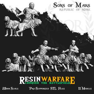 Resin Warfare Republican Romans: Molossus Hounds and Handlers