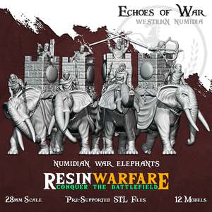 Resin Warfare Numidians: Numidian Elephants with howdah
