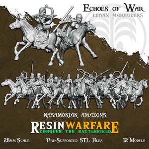 Resin Warfare Lybian Marauders: Nasamonian Amazon Cavalry