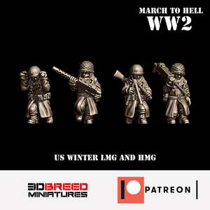 Ww2 American: US GIs HMG, Winter Coats