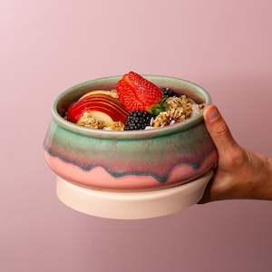 Bowls: Pink Flamingo Ceramic Travel Bowl
