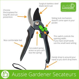 Aussie Gardener Secateurs  - Stainless steel blade