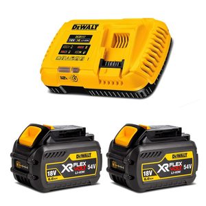 Gardening Power Tools: Dewalt 54V Flexvolt Starter Kit (upgraded Aussie Gardener kit includes Fast Charger) DCB117-XE+2xDCB546-XE