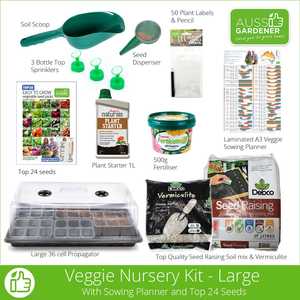 Seed Raising Trays: Aussie Gardener Vegetable Seedling Nursery Kit - Large