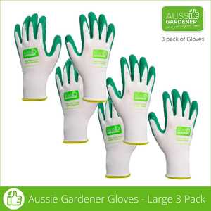 Gardening Protective Gear: Aussie Gardener Gloves - 3 Pack (machine washable)