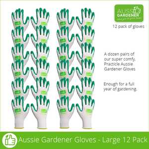 Gardening Protective Gear: Aussie Gardener Gloves - 12 Pack (machine washable)