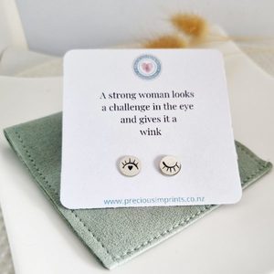 Products: Strong Woman - Wink earrings - Precious Imprints