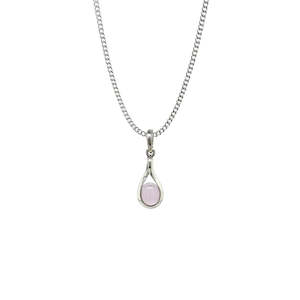 Necklaces & Pendants: Luna 'Autonoe' Twist Necklace | Silver | Rose Quartz | 45cm