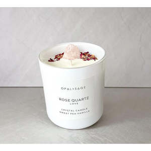 DEFAULT: Opal & Sage Rose Quartz Crystal Candle