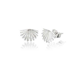 Boh Runga: Boh Runga Mini Fan Tail Stud Earrings | Silver