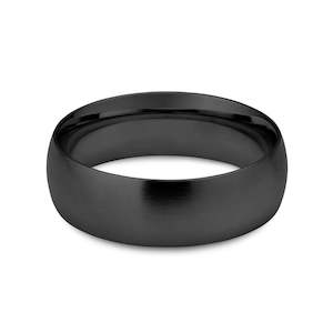 Wedding Anniversary Bands: Revolution Matt Black Ring
