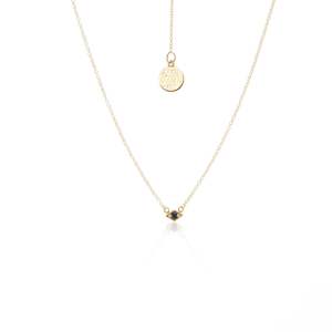 Chains: Silk&Steel Keepsake Black Spinel & Gold Necklace