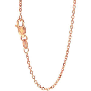 Chains: 9k Rose Gold Lobster Clasp Cable Chain | 45cm