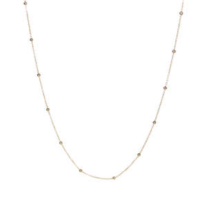 Chains: 9k Yellow Gold Cable Link & Ball 45cm Chain