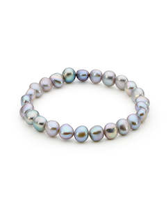 Pearls: Allura Audrey Grey Pearl Stretch Bracelet