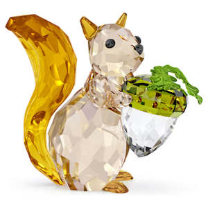 Crystal Ornaments: Swarovski Idyllia Squirrel And Acorn