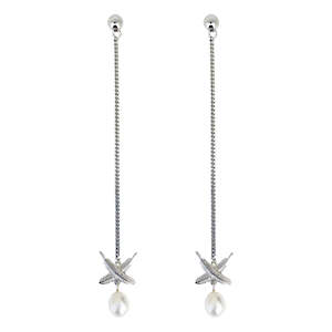 Boh Runga | Feather Kiss | Fresh Water Pearl | Drop Earrings