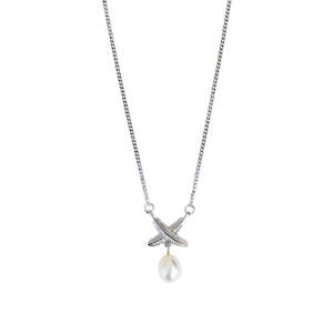 Boh Runga | Feather Kiss | Fresh Water Pearl | Silver | Pendant | 40+5cm