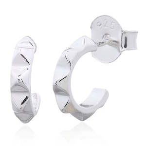 Celesti Silver 'Flair' Studded Micro Hoops | Silver