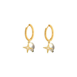 Lindi Kingi | Fresh Water and Star | Gold Plated | Sleeper