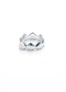 Fashion Rings: Stolen Girlfriends Club Silver Band of Hearts Rose Quartz Ring